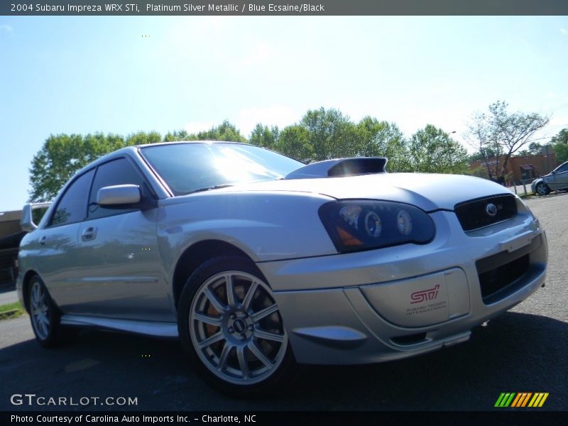 Platinum Silver Metallic / Blue Ecsaine/Black 2004 Subaru Impreza WRX STi