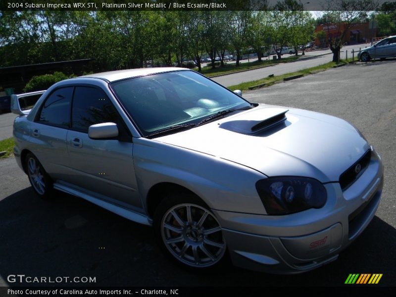 Platinum Silver Metallic / Blue Ecsaine/Black 2004 Subaru Impreza WRX STi