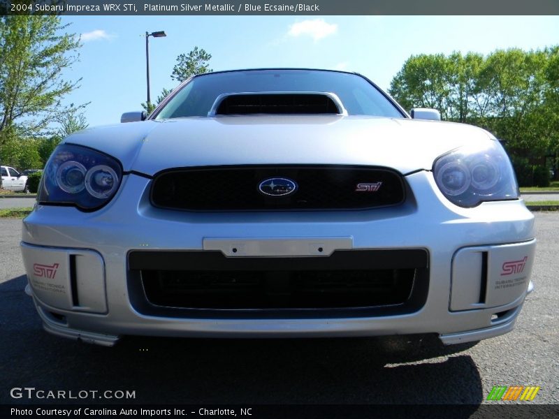 Platinum Silver Metallic / Blue Ecsaine/Black 2004 Subaru Impreza WRX STi