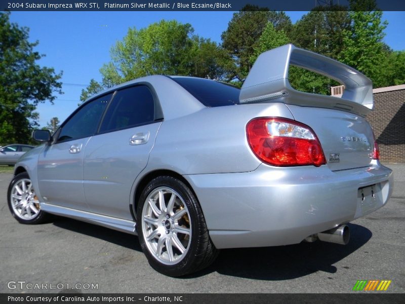 Platinum Silver Metallic / Blue Ecsaine/Black 2004 Subaru Impreza WRX STi