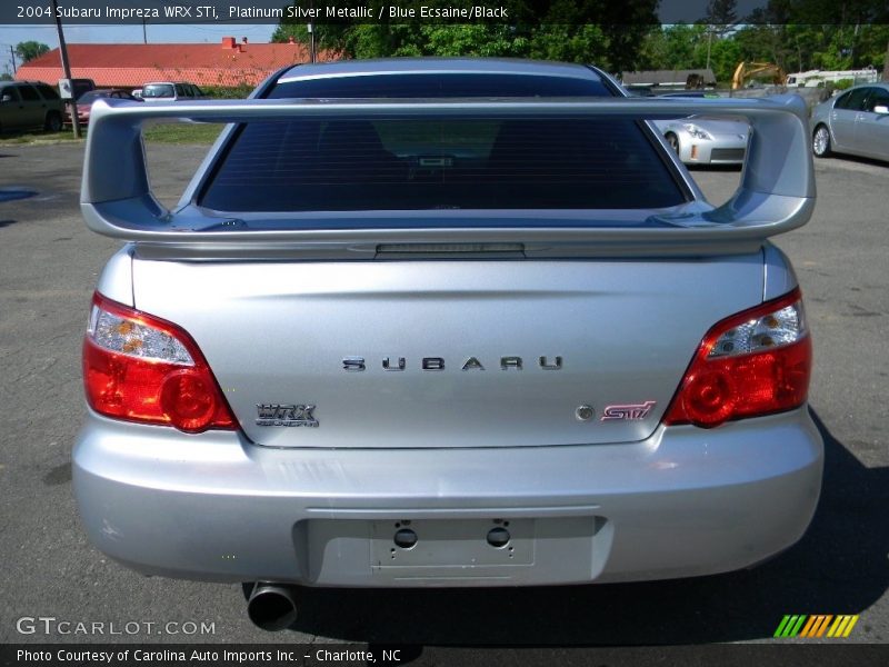 Platinum Silver Metallic / Blue Ecsaine/Black 2004 Subaru Impreza WRX STi