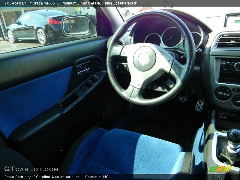 Platinum Silver Metallic / Blue Ecsaine/Black 2004 Subaru Impreza WRX STi