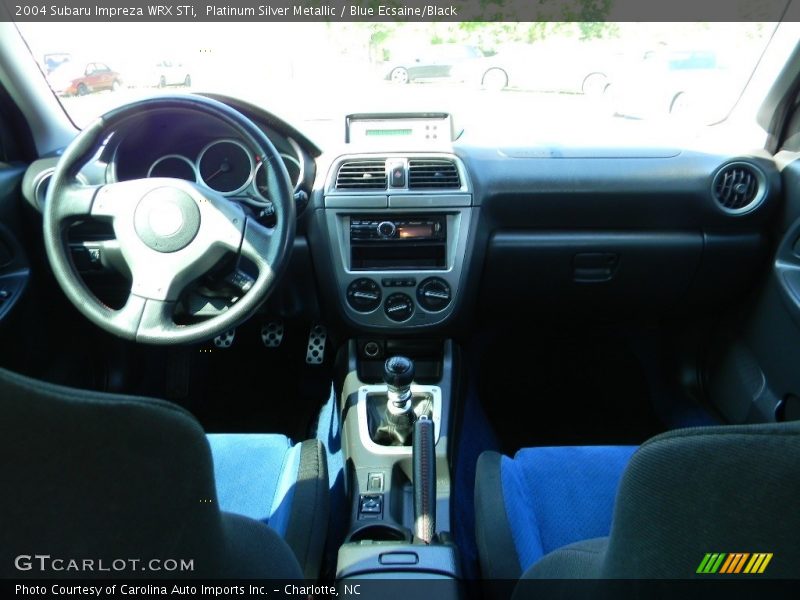 Platinum Silver Metallic / Blue Ecsaine/Black 2004 Subaru Impreza WRX STi