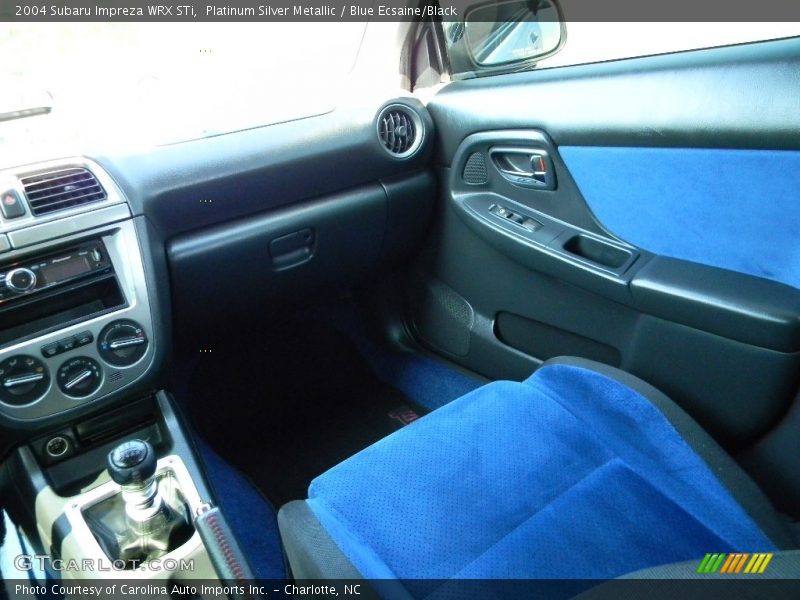 Platinum Silver Metallic / Blue Ecsaine/Black 2004 Subaru Impreza WRX STi