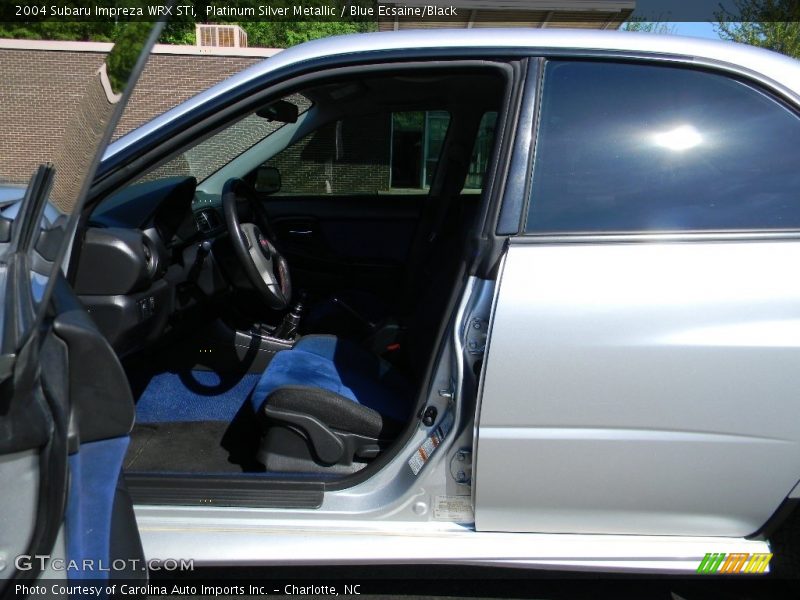 Platinum Silver Metallic / Blue Ecsaine/Black 2004 Subaru Impreza WRX STi