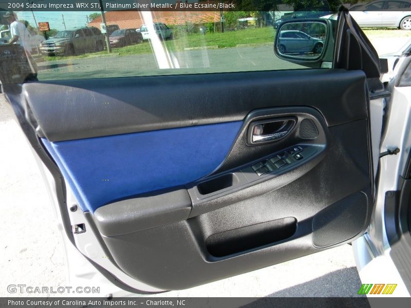 Platinum Silver Metallic / Blue Ecsaine/Black 2004 Subaru Impreza WRX STi