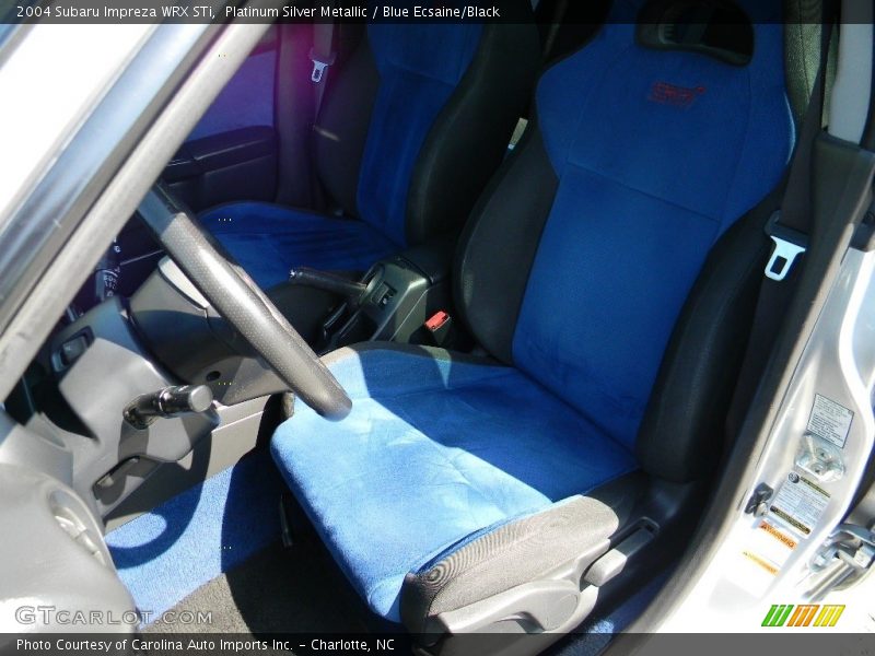 Platinum Silver Metallic / Blue Ecsaine/Black 2004 Subaru Impreza WRX STi