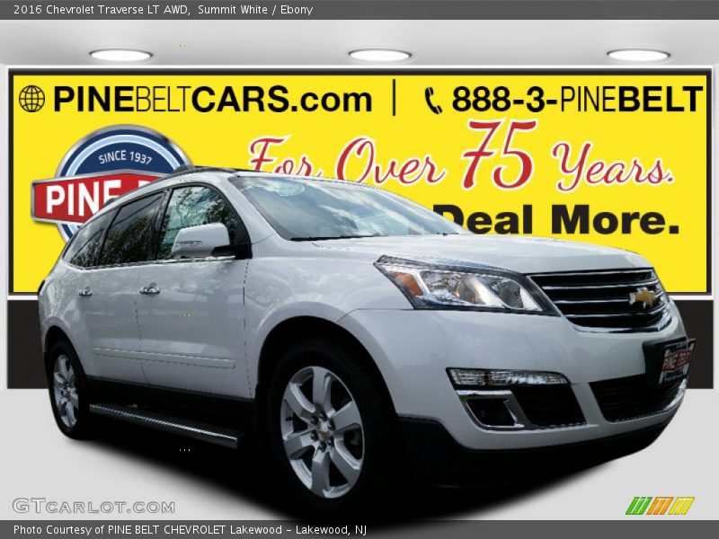 Summit White / Ebony 2016 Chevrolet Traverse LT AWD