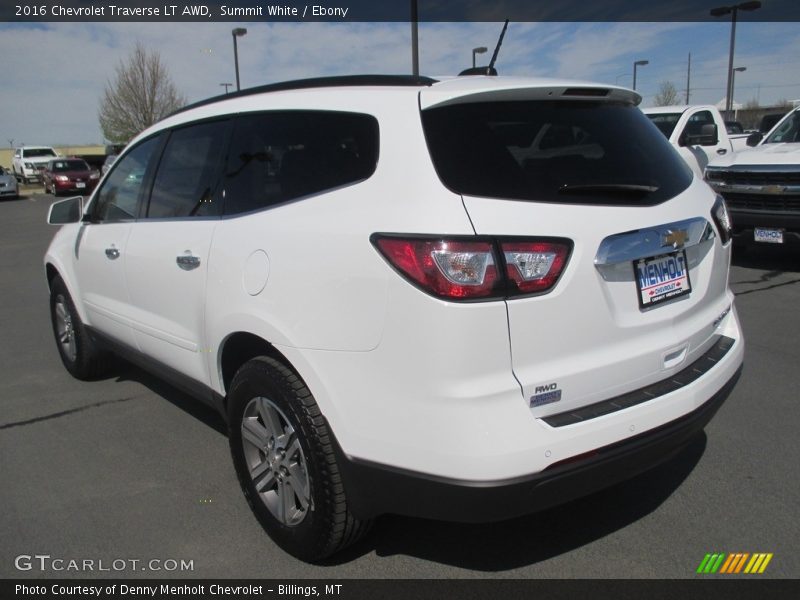 Summit White / Ebony 2016 Chevrolet Traverse LT AWD