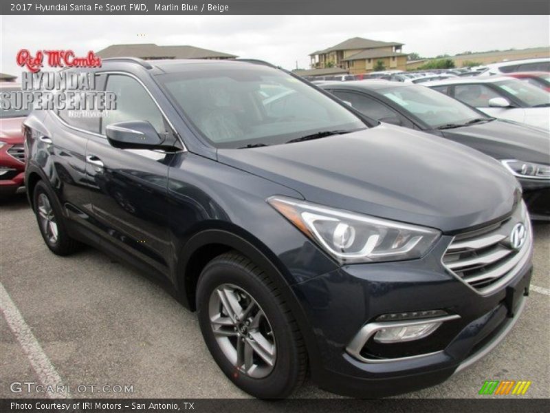 Marlin Blue / Beige 2017 Hyundai Santa Fe Sport FWD