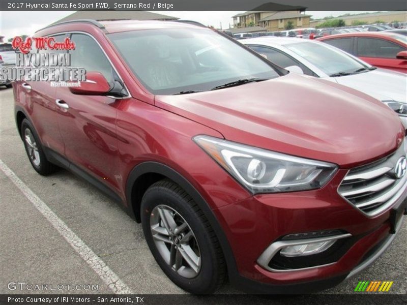 Serrano Red / Beige 2017 Hyundai Santa Fe Sport FWD