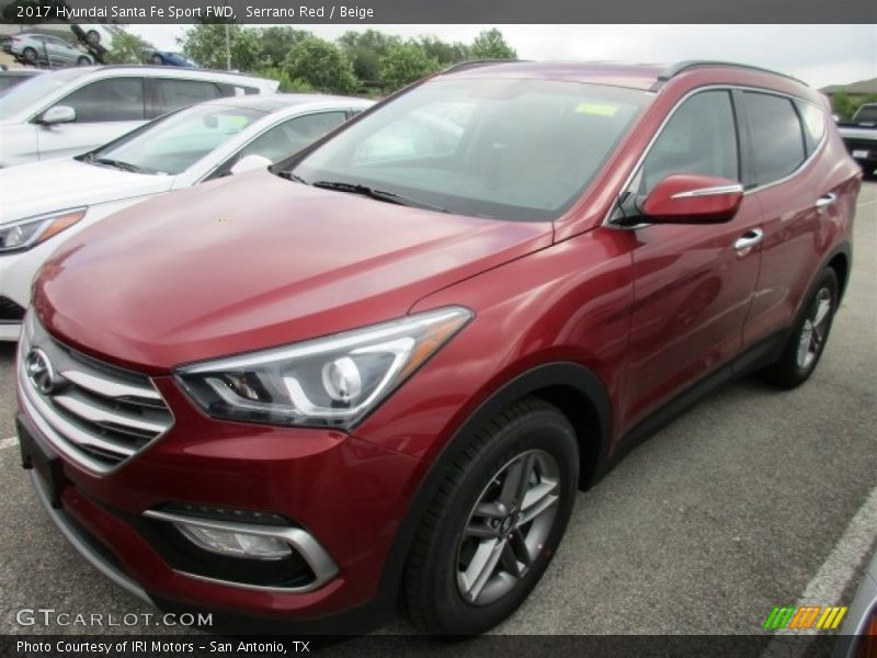 Serrano Red / Beige 2017 Hyundai Santa Fe Sport FWD