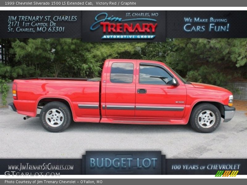 Victory Red / Graphite 1999 Chevrolet Silverado 1500 LS Extended Cab