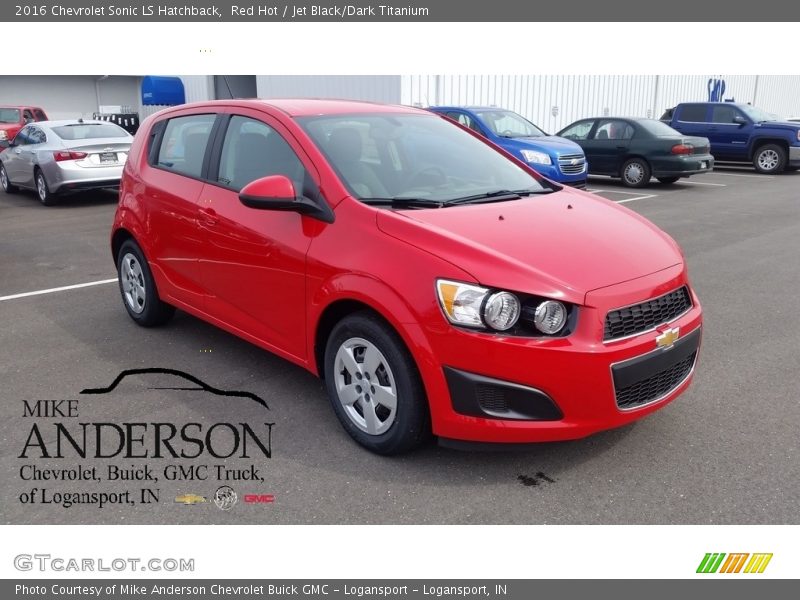 Red Hot / Jet Black/Dark Titanium 2016 Chevrolet Sonic LS Hatchback