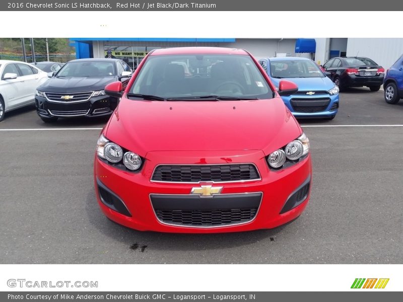 Red Hot / Jet Black/Dark Titanium 2016 Chevrolet Sonic LS Hatchback