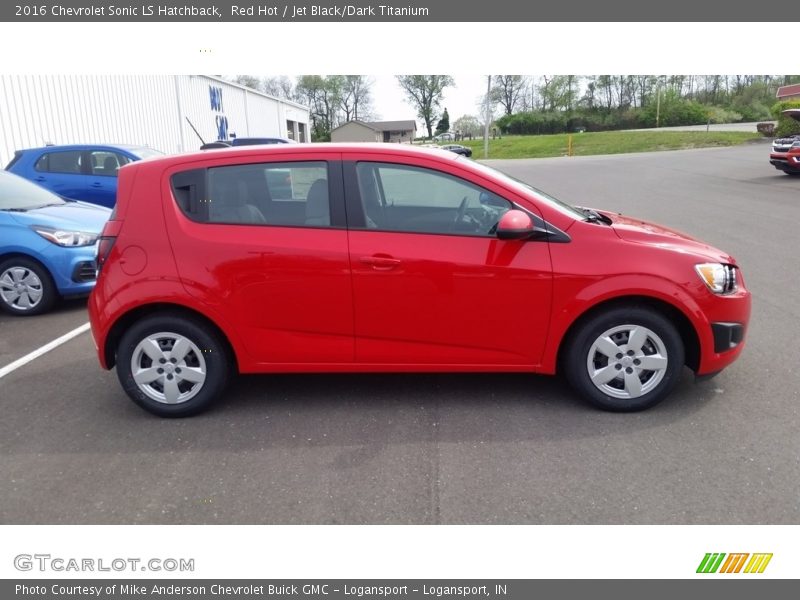 Red Hot / Jet Black/Dark Titanium 2016 Chevrolet Sonic LS Hatchback