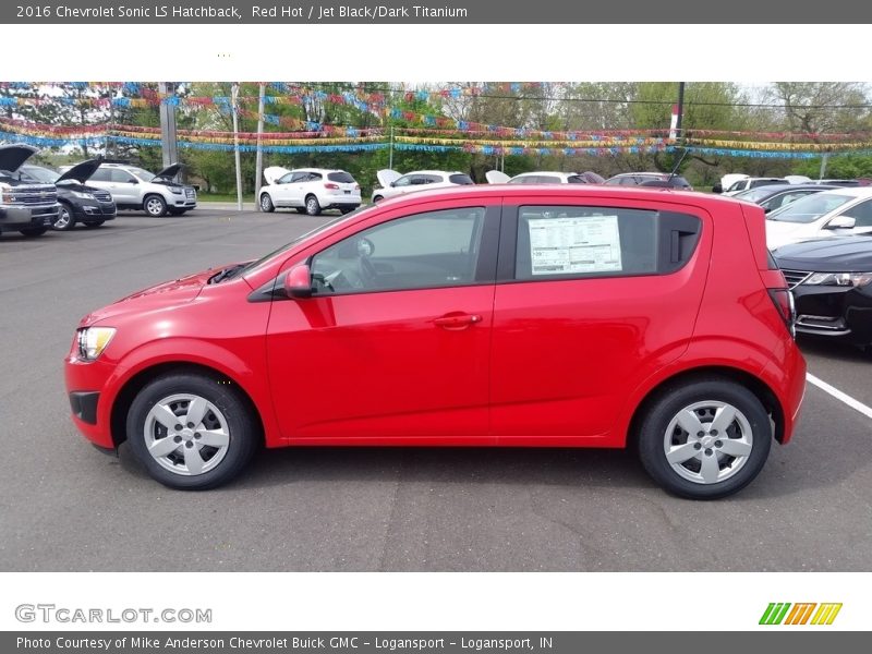 Red Hot / Jet Black/Dark Titanium 2016 Chevrolet Sonic LS Hatchback