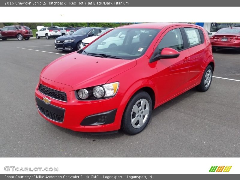 Red Hot / Jet Black/Dark Titanium 2016 Chevrolet Sonic LS Hatchback