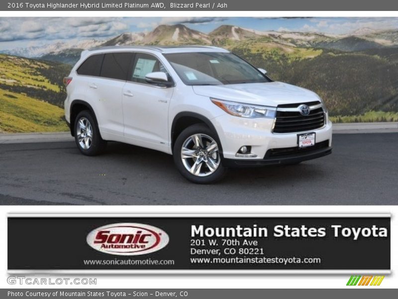 Blizzard Pearl / Ash 2016 Toyota Highlander Hybrid Limited Platinum AWD