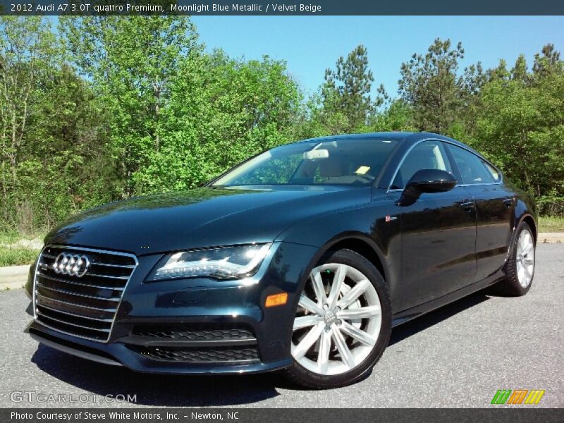 Moonlight Blue Metallic / Velvet Beige 2012 Audi A7 3.0T quattro Premium