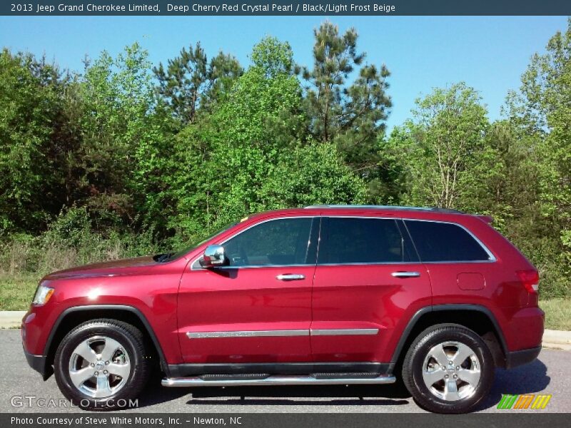 Deep Cherry Red Crystal Pearl / Black/Light Frost Beige 2013 Jeep Grand Cherokee Limited