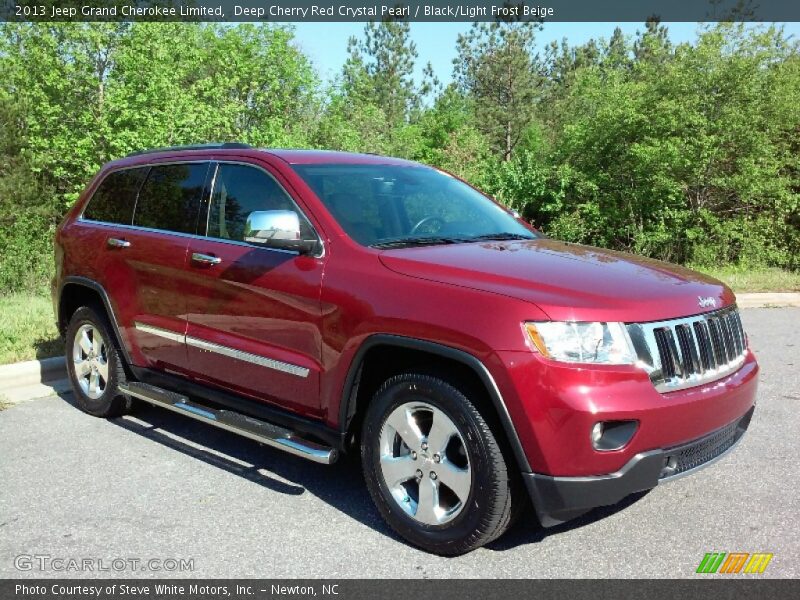Deep Cherry Red Crystal Pearl / Black/Light Frost Beige 2013 Jeep Grand Cherokee Limited
