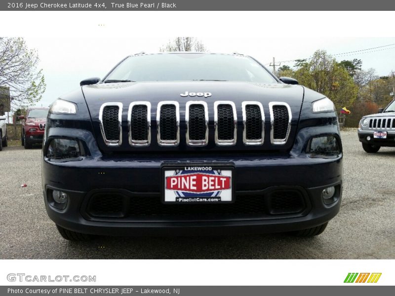 True Blue Pearl / Black 2016 Jeep Cherokee Latitude 4x4
