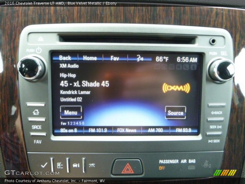 Blue Velvet Metallic / Ebony 2016 Chevrolet Traverse LT AWD