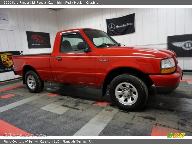 Bright Red / Medium Graphite 2000 Ford Ranger XLT Regular Cab