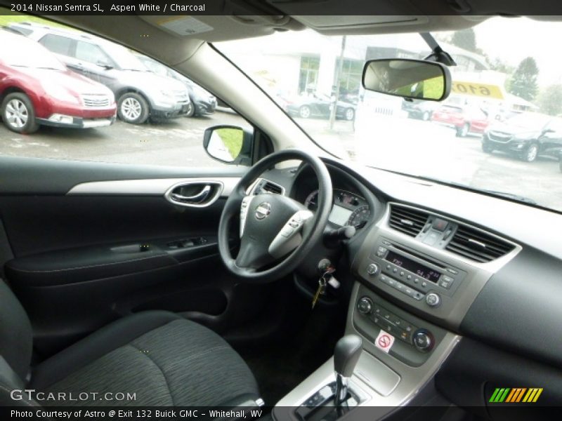 Aspen White / Charcoal 2014 Nissan Sentra SL