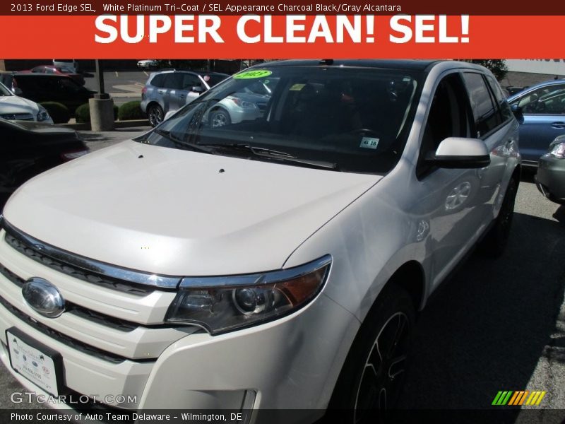 White Platinum Tri-Coat / SEL Appearance Charcoal Black/Gray Alcantara 2013 Ford Edge SEL