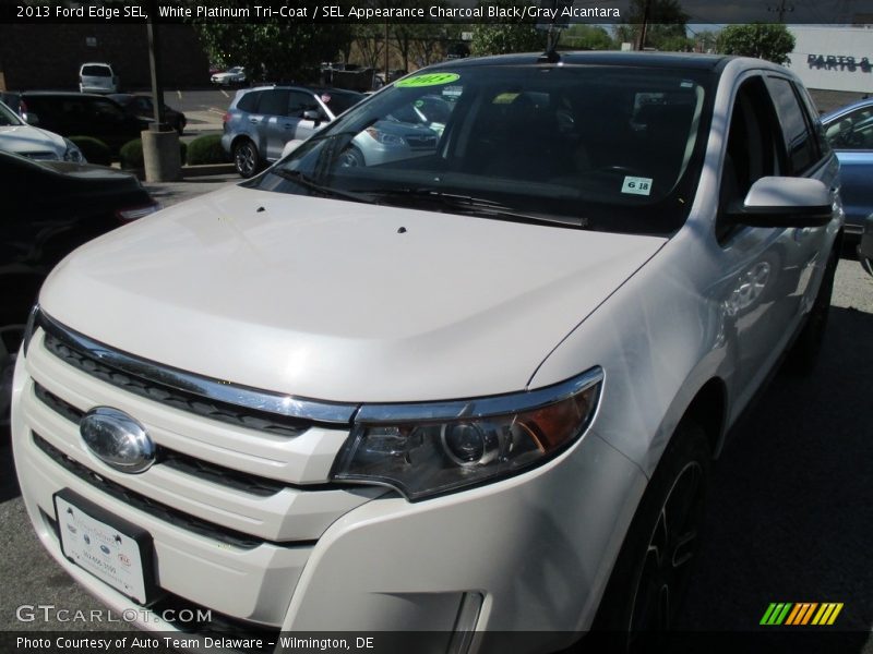 White Platinum Tri-Coat / SEL Appearance Charcoal Black/Gray Alcantara 2013 Ford Edge SEL