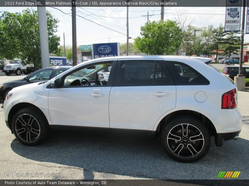 White Platinum Tri-Coat / SEL Appearance Charcoal Black/Gray Alcantara 2013 Ford Edge SEL
