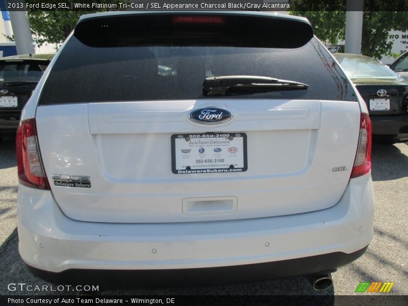 White Platinum Tri-Coat / SEL Appearance Charcoal Black/Gray Alcantara 2013 Ford Edge SEL