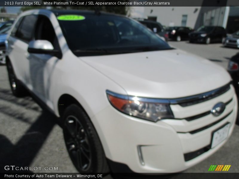 White Platinum Tri-Coat / SEL Appearance Charcoal Black/Gray Alcantara 2013 Ford Edge SEL