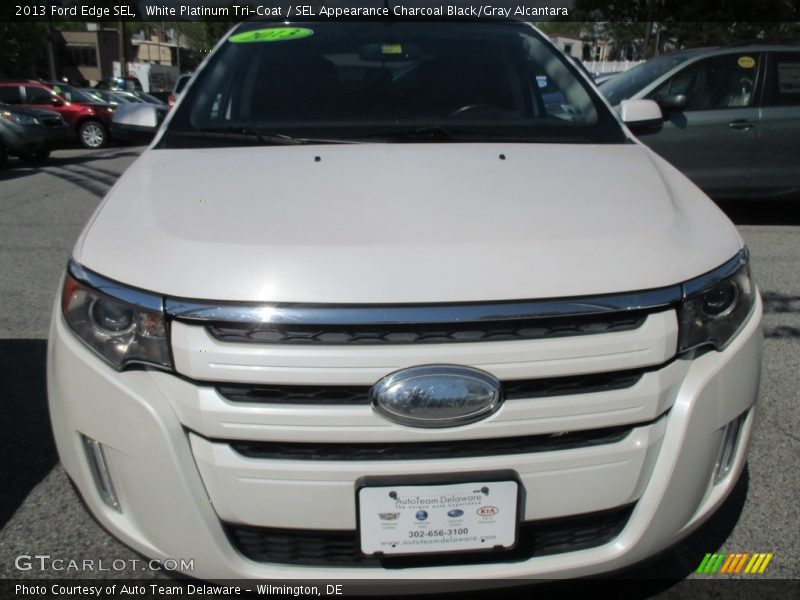 White Platinum Tri-Coat / SEL Appearance Charcoal Black/Gray Alcantara 2013 Ford Edge SEL