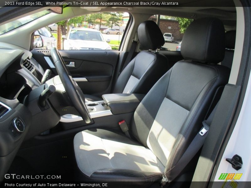 White Platinum Tri-Coat / SEL Appearance Charcoal Black/Gray Alcantara 2013 Ford Edge SEL