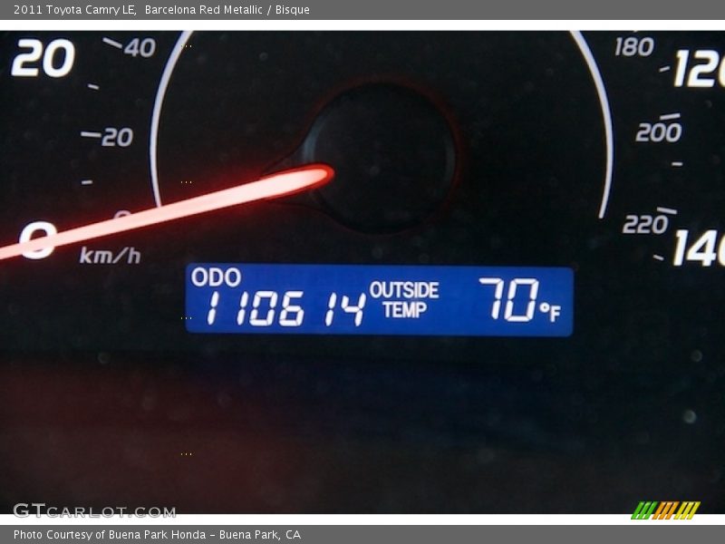 Barcelona Red Metallic / Bisque 2011 Toyota Camry LE