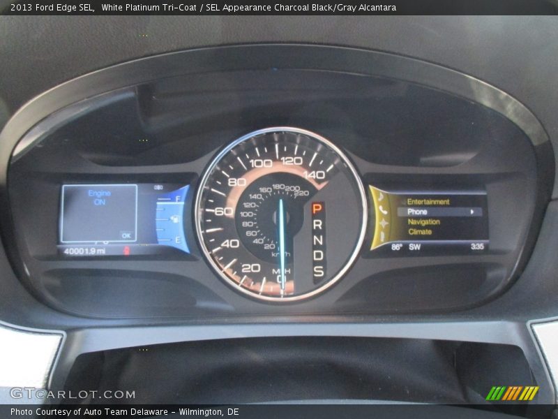 White Platinum Tri-Coat / SEL Appearance Charcoal Black/Gray Alcantara 2013 Ford Edge SEL
