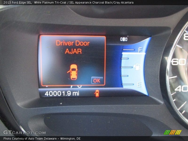 White Platinum Tri-Coat / SEL Appearance Charcoal Black/Gray Alcantara 2013 Ford Edge SEL