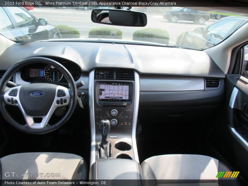 White Platinum Tri-Coat / SEL Appearance Charcoal Black/Gray Alcantara 2013 Ford Edge SEL