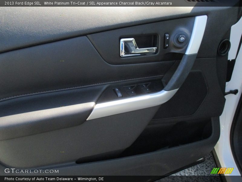 White Platinum Tri-Coat / SEL Appearance Charcoal Black/Gray Alcantara 2013 Ford Edge SEL