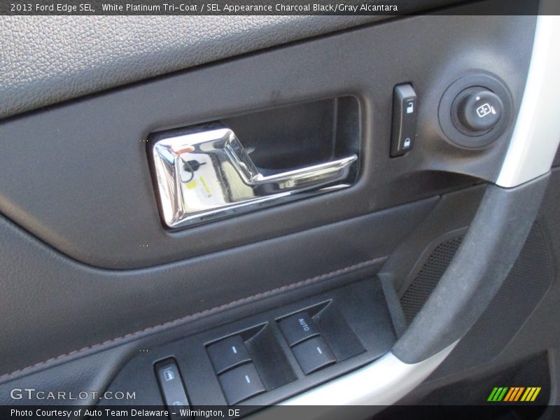 White Platinum Tri-Coat / SEL Appearance Charcoal Black/Gray Alcantara 2013 Ford Edge SEL