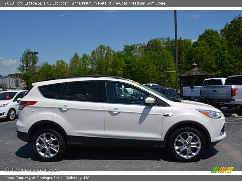 White Platinum Metallic Tri-Coat / Medium Light Stone 2013 Ford Escape SE 1.6L EcoBoost