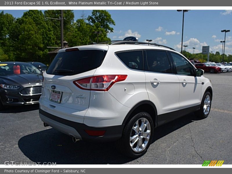 White Platinum Metallic Tri-Coat / Medium Light Stone 2013 Ford Escape SE 1.6L EcoBoost