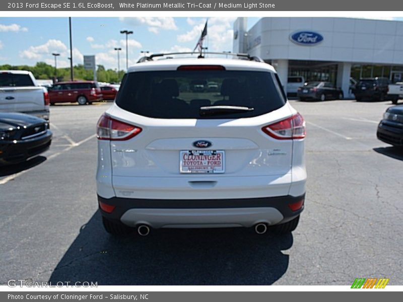 White Platinum Metallic Tri-Coat / Medium Light Stone 2013 Ford Escape SE 1.6L EcoBoost