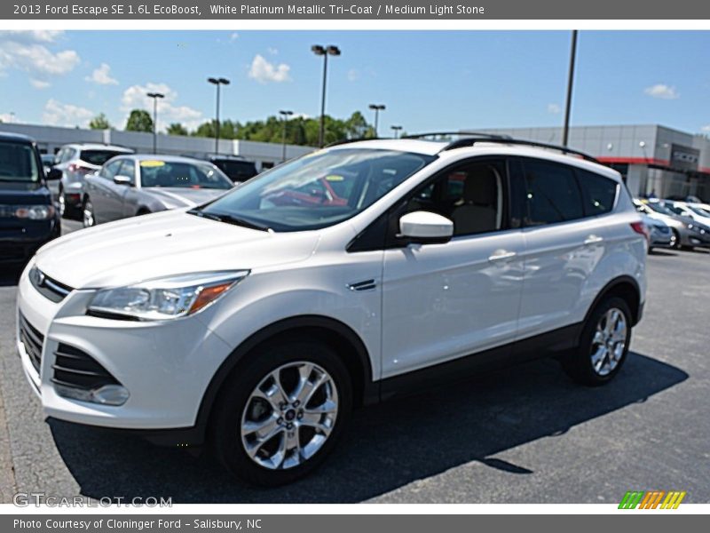 White Platinum Metallic Tri-Coat / Medium Light Stone 2013 Ford Escape SE 1.6L EcoBoost