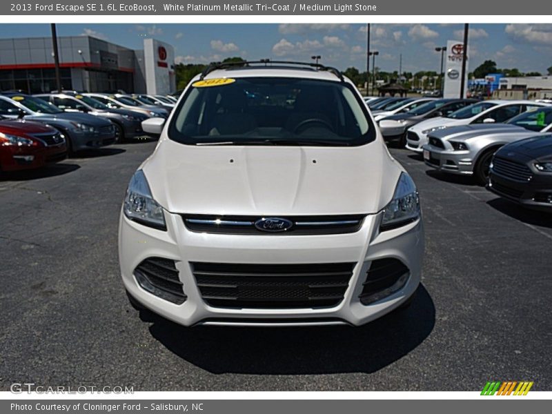 White Platinum Metallic Tri-Coat / Medium Light Stone 2013 Ford Escape SE 1.6L EcoBoost