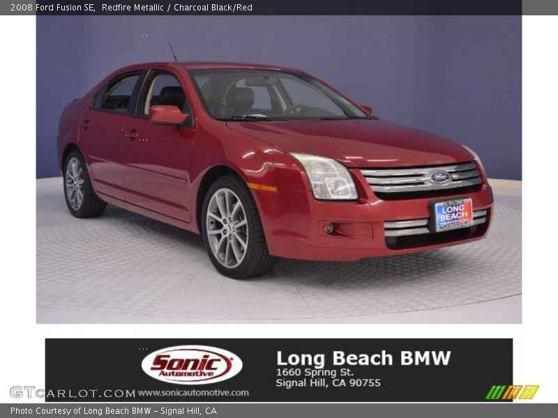 Redfire Metallic / Charcoal Black/Red 2008 Ford Fusion SE