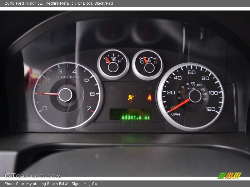 Redfire Metallic / Charcoal Black/Red 2008 Ford Fusion SE